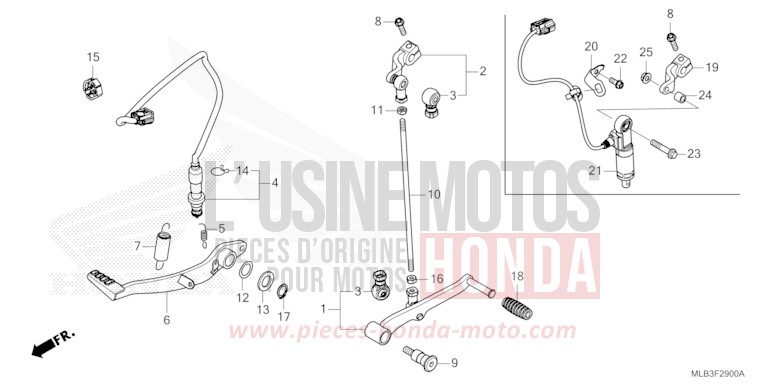 PEDALE de Hornet 750 GRAPHITE BLACK (NHB01) 2023